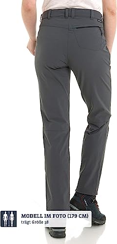 Schöffel Damen Pants Engadin1, strapazierfähige Damen Hose für Wanderungen, wasserabweisende Outdoor Hose mit sportlichem Schnitt, asphalt, 44