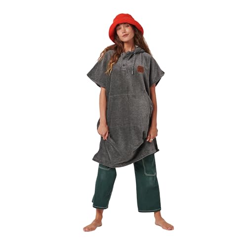 Slowtide Cotton Towel Changing Poncho – Warm & Absorbent Hooded Surf Poncho with Pocket, Great for Beach, Pool, & Outdoor Use