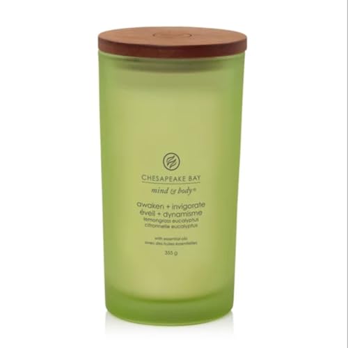 Image of Chesapeake Bay Scented Candle | Awaken & Invigorate (Lemongrass Eucalyptus) Large Tumbler Aromatherapy Candle | Long Burning Candles: up to 82 Hours | Mind & Body Collection | Gifts for Women