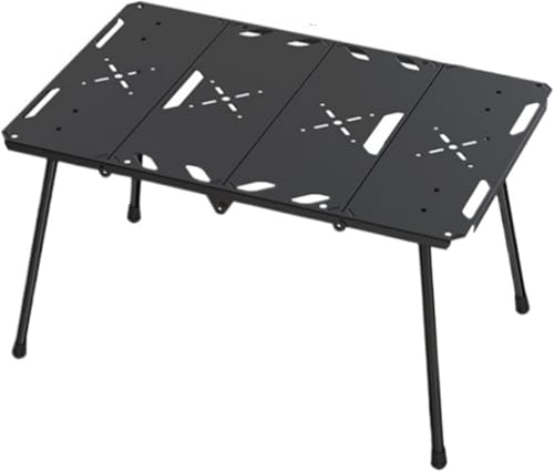 Table de camping pliante portable noire pour matériel de plein air - 2