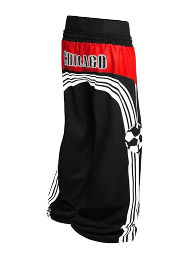 Men's Y2k Baggy Sweatpants Punk Letter Graphic Double Waist Wide Leg Jogging Pants2