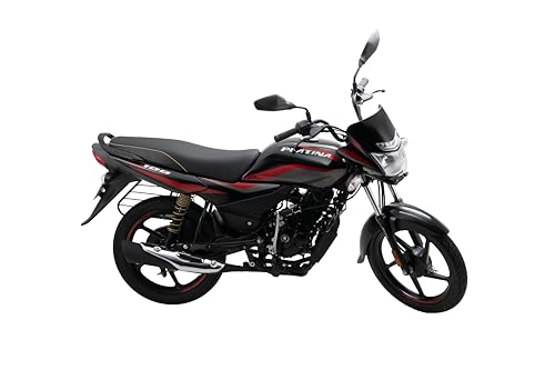 Bajaj Platina 100 Es Drum Motorcycle/Motorbike - Black Red - Ex-S...