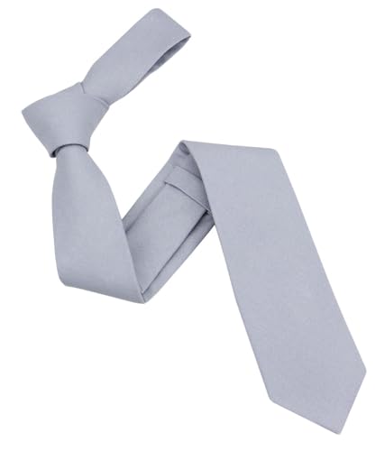 Image of Mens Solid Linen Ties - Slim Pattern Necktie for Men Wedding Groomsmen