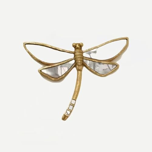Image of TUICARE Dragonfly Mirror - Vintage Resin Wall-Mounted Decor with Embossed Design for Living Room Background Wall