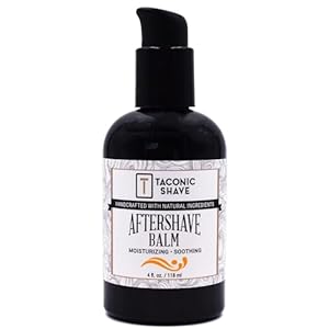 Taconic Shave All Natural Alcohol-Free Aftershave Balm for Men â Unscented Post-Shave Moisturizer for Sensitive Skin â Soothing Irritation Relief â Non-Greasy Formula â Made in USA â 4 oz