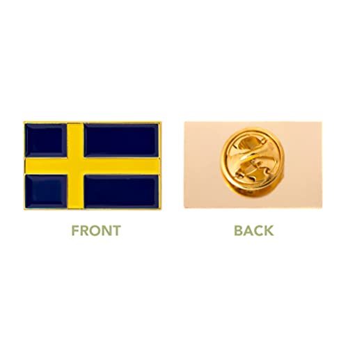 Image of Desert Cactus Sweden Flag Lapel Pin SWE Sweden Made of Metal for Formal Wear, Bag and Hat Jewelry, and Tie Tack