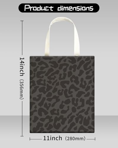 Image of Cute Canvas Car Garbage Bag, Black Leopard Print, Car Trash Bin, Seat Back Hanging, 5L