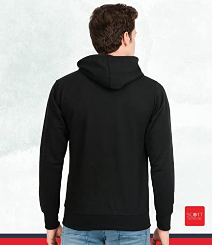 Image of Scott International Men's Solid Cotton Hoodies for Men, Trendy and Comfortable Sweatshirts for Men, Stylish Winter Wear with Hood and Pockets, Fashionable Hooded Sweatshirts