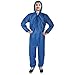 Produktbild com-four® Schutz-Anzug dreilagig mit Kapuze und Reißverschluss - dreilagiger Maler-Overall One-Size - Körpergröße von 160 bis 200 cm - Schutzkleidung zum Malern und Renovieren (Blau - 1 Stück)