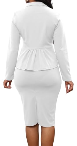 Image of Oxgmoky Women's Elegant Dresses Work Business Dress Bodycon Long Sleeve Pencil Dress