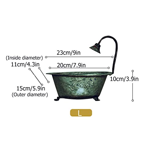 Metal Bathtub Planter With Faucet And Clawfoot, Galvanized Planter Pot, Rustic Country Style Flower Pot,Vintage Bathtub Flower Bucket For Home Garden Outdoor Indoor Plants & Flower #TOP6