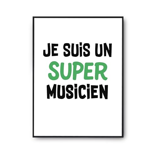 Poster Musicien A3 Otshirt : Solution Déco Murale Originale pour Anniversaire Humour