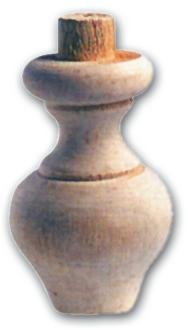Gamba Per Mobili A Cipolla In Legno Di Ontano 65X105 Mm Art.03.0107
