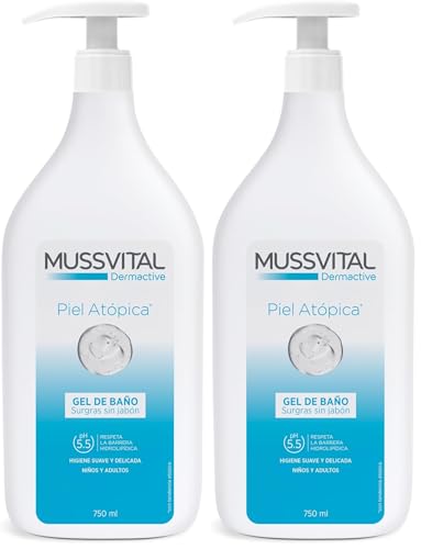 Gel de baño para pieles atópicas cuidado diario familiar Mussvital Dermactive 2x750ml