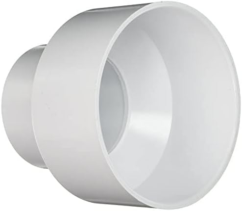 NDS 6P07 4" by 6" Reducer Coupling Hub by Hub, Solvent Weld Fitting, White