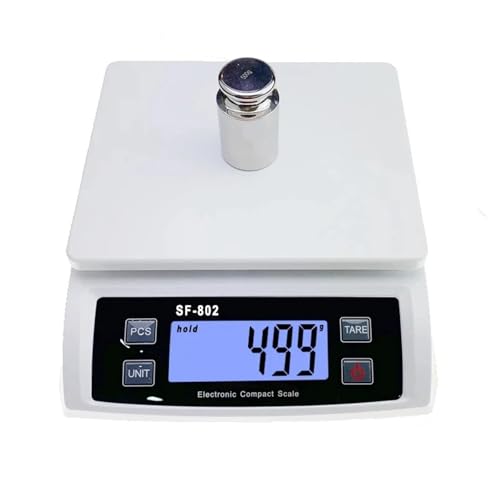 Báscula electrónica digital de cocina 30 kg/1 g, balanza for el hogar, alimentos con pantalla LCD(Ivory)