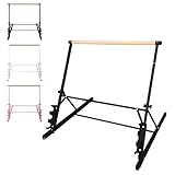 HooKung Portable Folding Ballet Barre Wood Height Adjustable from 32 to 40 inch Ballet Bar Dance Bar for Home Workout and Stretch (Black)