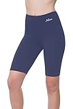 Nirlon Women's Biker High Waist Workout Yoga Shorts 9' Inseam (3X-Large, Navy Blue)