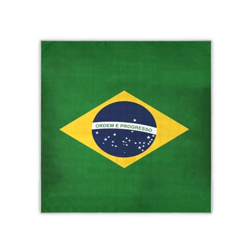 PMAIHNAS Brazil Flag Silk Scarf Hair Wraps Bandana 35 Square Scarf