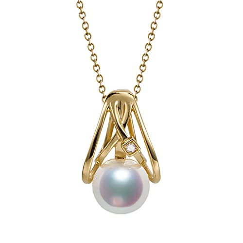 Collier pendentif maman en or 18K et perle délicate, le cadeau idéal pour femme