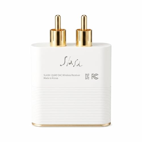 SLASH3 Bluetooth DAC Receiver with ESS ES9219 Quad DAC, 130dB SNR, LDAC, aptX HD/Adaptive High-Res Adapter, Direct RCA Plug Upgrade for Vintage Home Stereo, Amps, Active Speakers