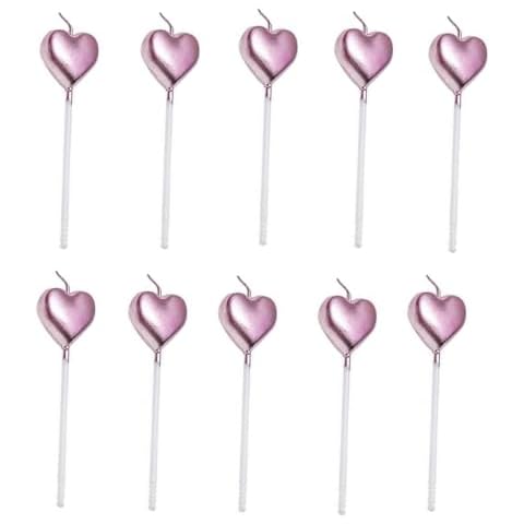 ZHjuju Cute Heart Shaped Birthday Candles Cover