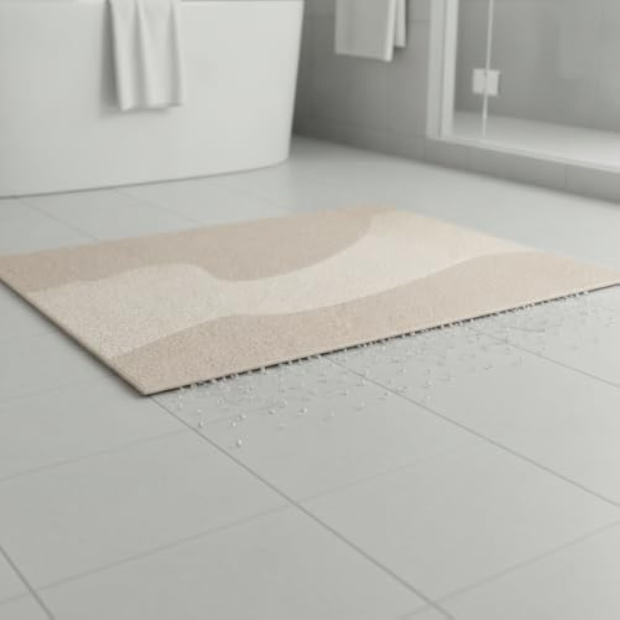 Non-Slip PVC Looped Coil Bath Mat, Easy to Clean