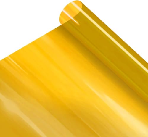 Image of VViViD Transparent Colorful Vinyl Window Tinting Sheets (30 inch x 25ft, Yellow)