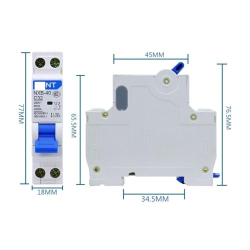 Disyuntor de fuga 1P+N interruptor magnetotérmico automático de 220V NXBLE-40 2