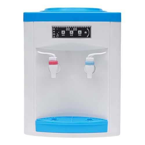 Top Loading Water Cooler Dispenser for 1.1-4.7 Gallon Bottle Hot and Cold Water Dispenser Countertop Mini Desktop Water Dispenser for Home Office Dormitory Use White and Blue Tabletop Water Dispenser