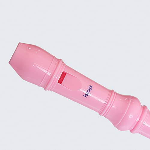 Farcaya Soprano Recorder Instrument for Beginners German Style C Key 8 Hole Descant Recorder Music with Clean Rod Storage Case (Pink)