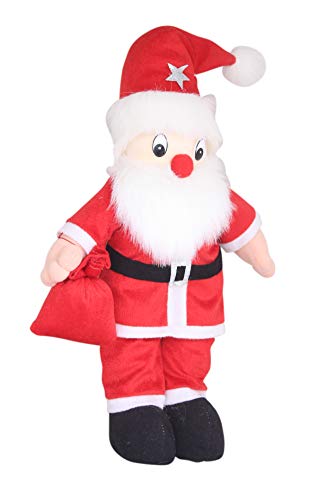 Image of Tickles Christmas Santa Claus Plush Soft Toy Soft Stuffed for Kids Room (Color: Red & White Size: 30 cm)