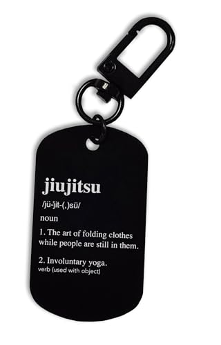 Jiu Jitsu Definition The Art Of Yoga Keychain, Jiu Jitsu Definition The Art Of Yoga Carabiner, llavero, Jiu Jitsu Definition The Art Of Yoga Tag, Negro, Talla única