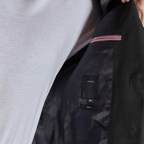 Mens Suits Slim Fit 2 Piece Wedding Prom Tuxedo Classic Blazer Jacket Pants Set Black4