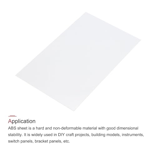 Image of MECCANIXITY White ABS Plastic Sheet 10 x 8 x 0.04 Inch for Building Model, DIY Crafts, Panel, Pack of 1 Pcs