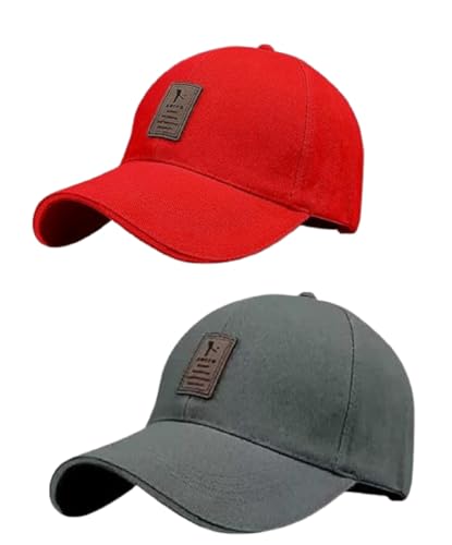 Image of Combo Stylish Sport Summer Cap with Adjustable Buckle Closure and Air Holes for All Sports, Baseball.Cap for Men's and Boy's Cap (Pack of 2)
