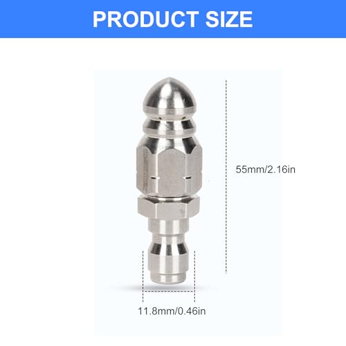 Boquilla destapacaños de 360 grados, rosca de 1/4 pulgada, herramienta industrial para eliminación de obstrucciones en tuberías para uso doméstico y comercial miniatura 6