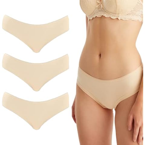 ecrou Women's Cotton Briefs Multipack Hipster Comfortable Women Underwear Pack of 3, cream-coloured, S-M Cover