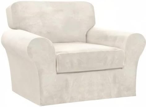 Miniatura 8 de FantasDecor Fundas de terciopelo para sofá de 2 piezas para sala, con cojín individual, protector elástico de muebles para mascotas, lavable a