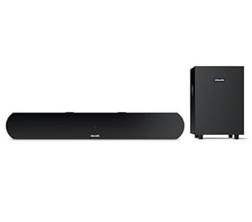 Philips HTL1031 2.1 Channel Soundbar Speakers with Subwoofer (Black)