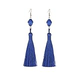 LMRJHAZ Joyas Mujeres Pendientes de Plata, Pendientes de Borla Bohemio Pendientes de Borla para Mujeres Long Long Long Exquisito Rojo Rojo Rosa Negro Negro Purple Verde Regalos para Novia, Esposa,