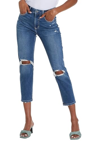 DEAR JOHN Roxie High Rise Cropped Leg Women's Mom Jeans