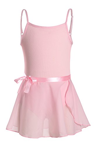 DANSHOW Girls' Camisole Tutu Dress Leotard with Skirt (4-6, Pink)