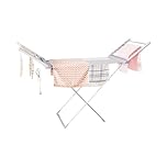 BARGAIN FACTORY Heated Winged Clothes Airer | Aluminium Clothes Drying Rack | 230w Energy-Efficient 18 Heated rails indoor airer |Low-Energy Indoor Laundry Dryer Stand