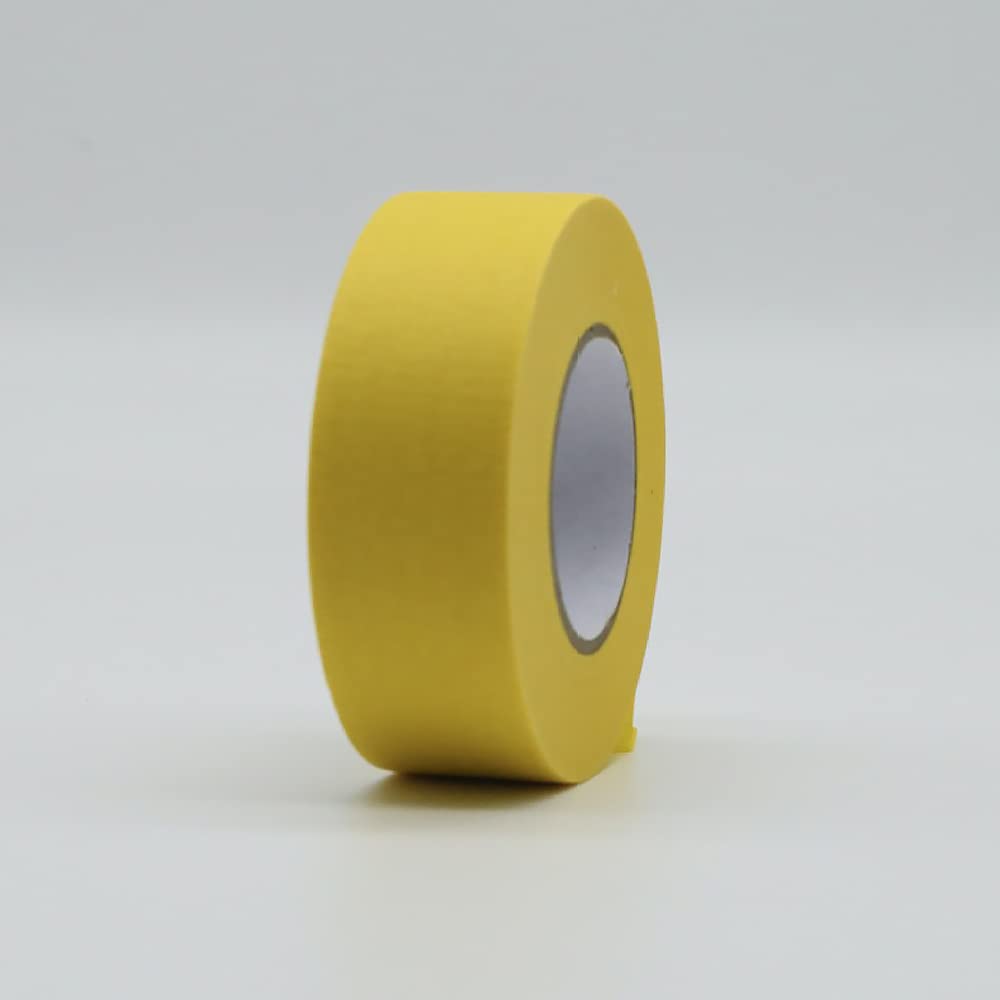 SEIWEI Textured Paper Tape, Writable Masking Tape, Decorating Craft Spraying Adhesive Tape, Indoor Outdoor Washi Tape, Pack of 2, Yellow, 30cm x 20m