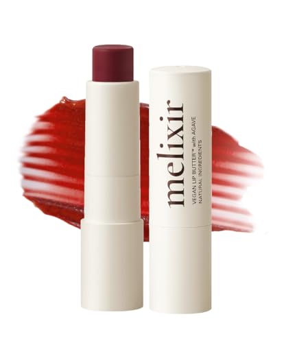 Image of Melixir Vegan Lip Butter (12 Colors), Hydrating Tinted Lip Balm Stick, Bee-Free, Petrolatum-Free, Plant-Based, Moisturizes Dry & Chapped Lips With Shea Butter, Sheer, Natural Finish - #06 Rust Red
