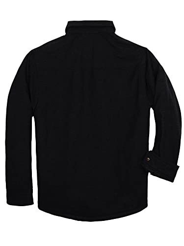 Image of COEVALS CLUB Men's Flannel Fleece Sherpa Quilted Lined Plaid Snap Work Shirt Jacket /Hooded