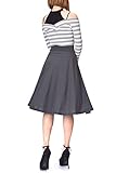 Dani's Choice Stretch High Waist A-line Flared Long Skirt (L, Gray)