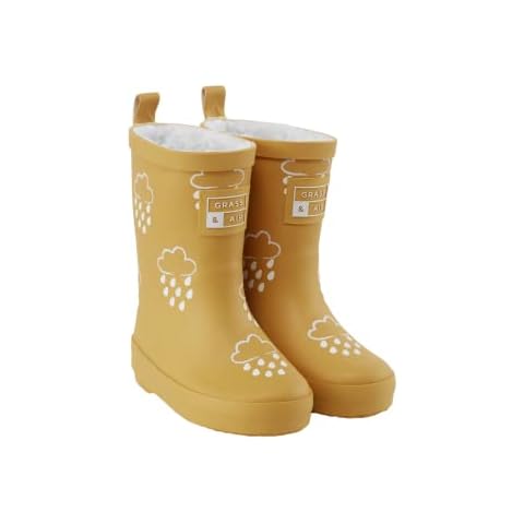 Kids Wellies, Grass&Air Ochre Colour-Changing Unisex Kids Winter Wellies, Welly Boots, Childrens Rain Boots (uk_footwear_size_system, little_kid, numeric, medium, numeric_6) Cover