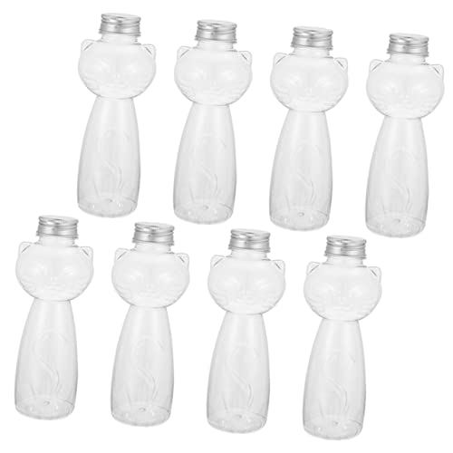 GOOHOCHY 8Pcs Shaped Juice Bottles Pet Bottles for Milk Juice Cold Drinks Leak Design Shape for Home the Go Beverages